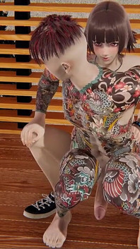 Yaoi - ragazzo con un corpo completamente tatuato scopato da twink