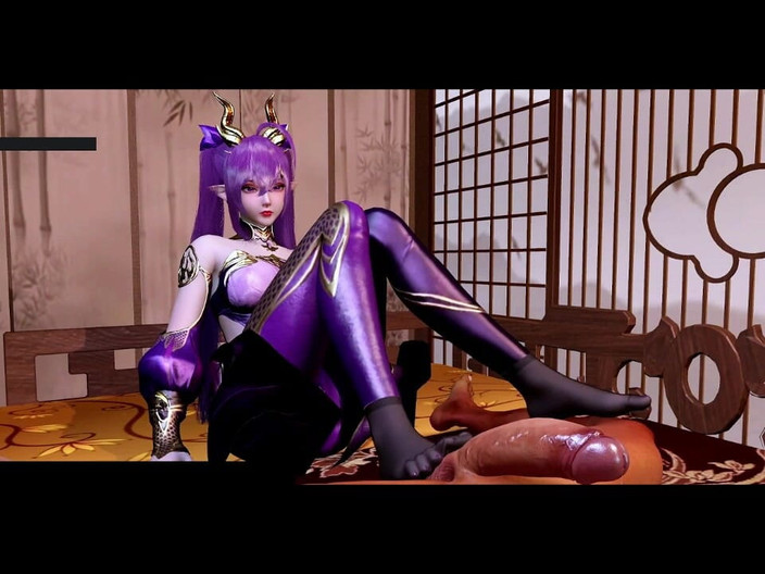 X Hentai: 3D Curves Glow: Awek pantat tidak dirantai - Animasi 3D Hentai