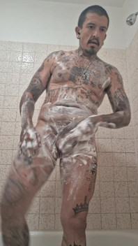 Thugged Out Mexican Jacking off in Showers