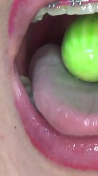 Impressive!! I Play and Swallow Huge Round Candies in the Shape of Melons