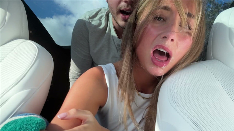 Luke Cooper: Lilly Phillips Couldn't Wait: Car Blowjob and a Quick Creampie