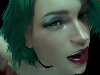 Wraith ward: Heißes mädchen mit grünen haaren wird von hinten gefickt: 3D Porno
