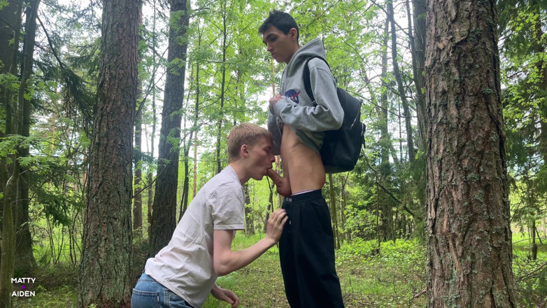 Matty And Aiden: Teen twinks Matty and Aiden were almost caught when they...