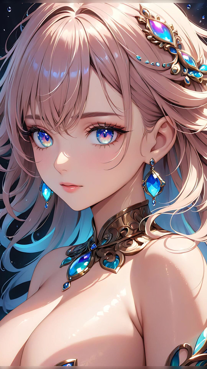 LustRender: Dream Reflections: a Beautiful Young Woman with Iridescent Eyes