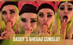 Stepdaddy's ahegao cumslut