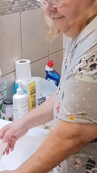 Washing My White Granny Panties for Client!
