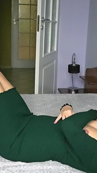 Blonde Wife Having a Relaxing Afternoon in Bedroom