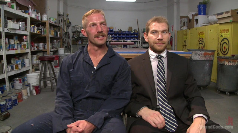 Bound gods: Cocky Businessman Bound and Fucked in the Metal Shop
