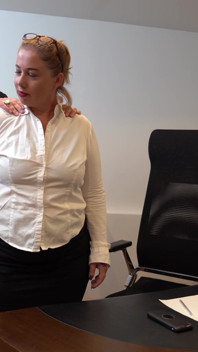 Big Booty Secretary MILF Jeny White Gets Double Penetrated in Threesome with Two Guys