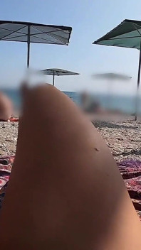 Rubbing Oil on My Naked Body at a Beach While My Husband Films Me