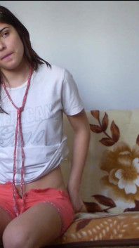 Sexy Teen Weting Her Pants and Fingering Her Pussy