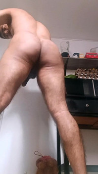 Latino Guy Cooking Naked Masturbates in the Kitchen