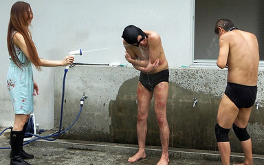 MistressLand: The Young Lady Shaves Slaves' Armpits, Pubic Hair and Ass...