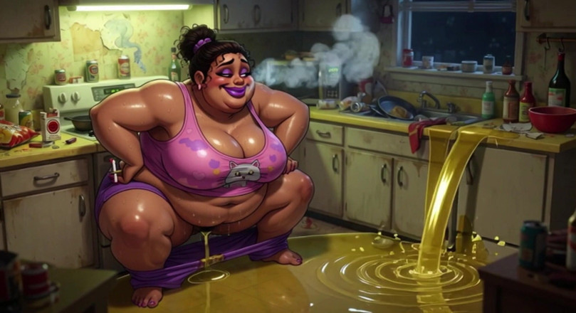 YOUR BEST FANTASY: Une BBW enceinte très enceinte fume en faisant pipi - gros...