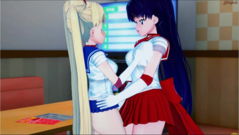 Hentai Smash: Sailor Moon bekommt ihre muschi von Sailor Mars geleckt, trib-orgasmus.