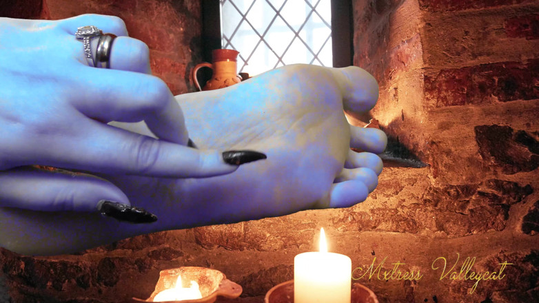 Mxtress Valleycat: Worship my big blue feet