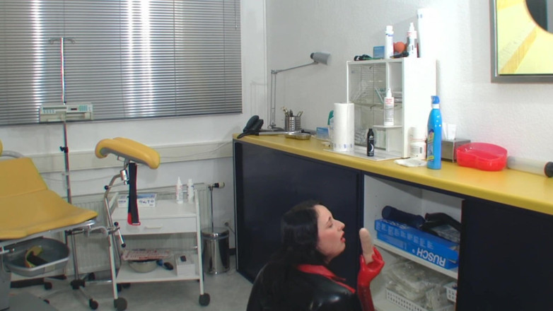 Rubber & Clinic Studio - 1ATOYS: Anal masturbation and piss in mouth in rubber