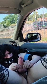 Risky Flashing at a Busy Parking Lot and Cumshot Close to a Highway