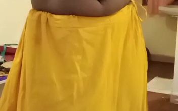 Tamil Dusky Wife Wearing Saree Infront of Her Brotherhood Boy