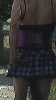 Recycling Outing... Naughty in Miniskirt and Tail Plug
