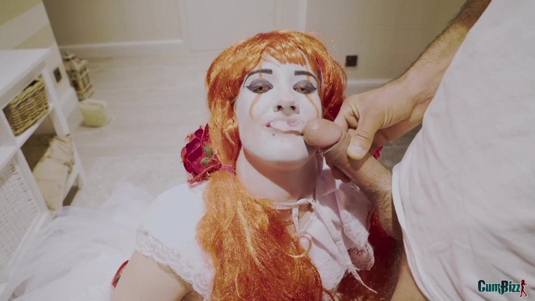 Cumbizz: Dutch Halloween teen swallows every cum load