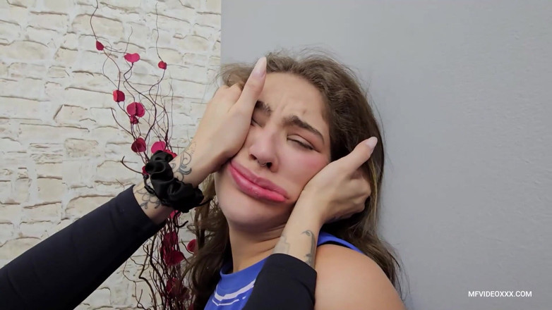 MF Dominance: Smashing the Stupid Teen's Face with Her Hands