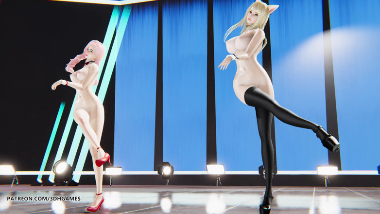 3D-Hentai Games: [MMD] Hyuna - Lip &amp; Hip Ahri Seraphine danza nuda campionato di...
