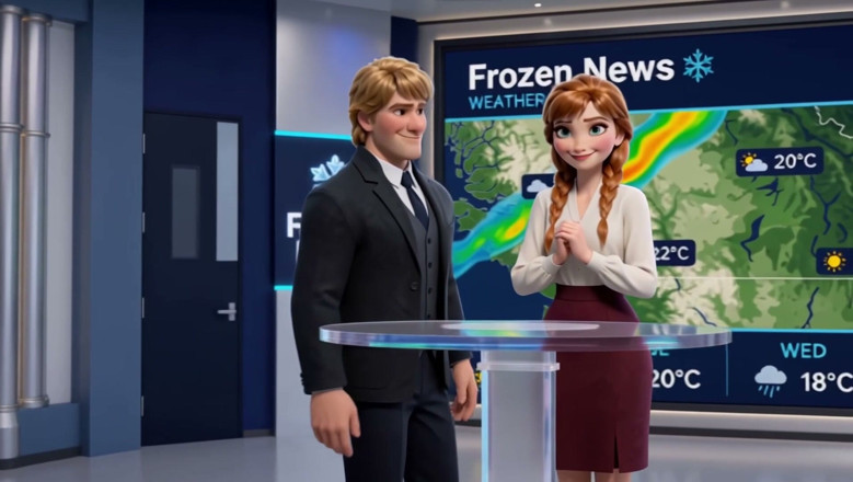 Kandy Kim AI: Anna Frozen News Forecast - She Gets Fucked Live on Air