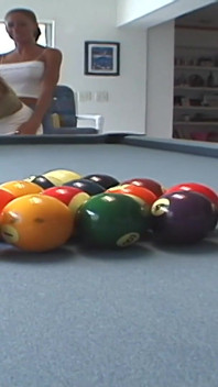 Two Stacked Hotties Play Pool Naked