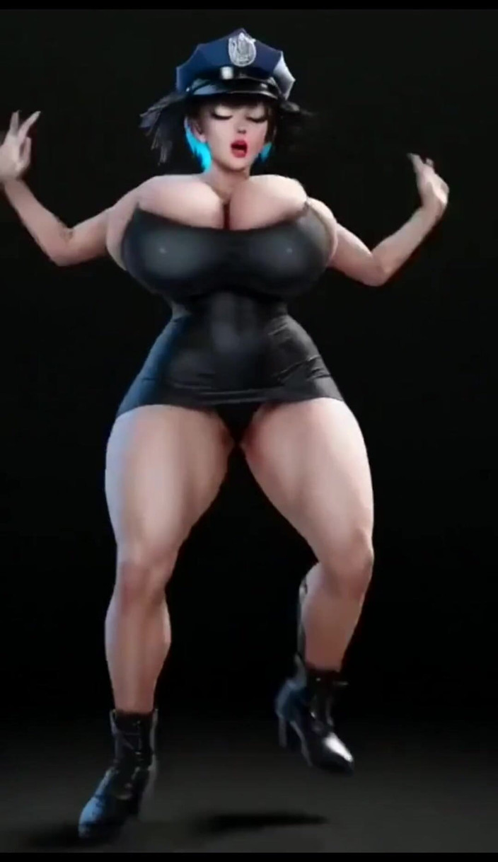 Hot girl dancing: ただの警察官のバウンスアス、AIアニメーション
