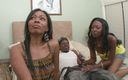 Leon Lambert: Deux filles noires brunes sexy chevauchent et profitent d&amp;#039;une grosse...