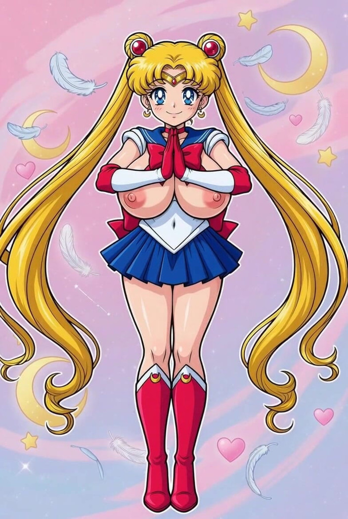 L6RD7BLU3 AI: Sailor Moon třese její těsnou plešatou kundičkou