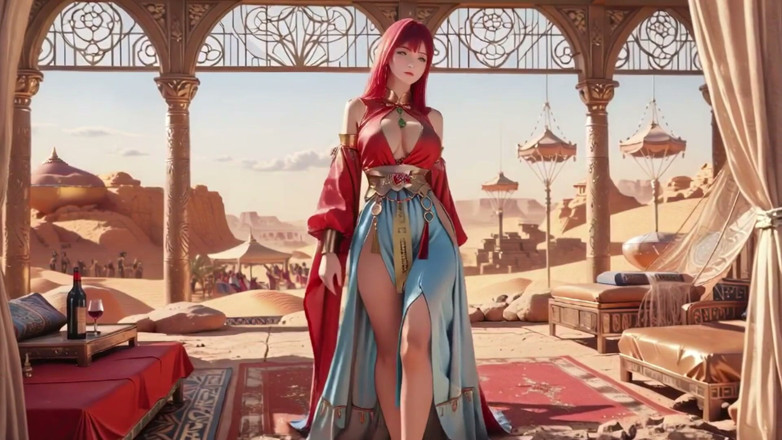 Seraphina Vale: Ratu merah di Padang Pasir! Petang malas di Istana Emas.