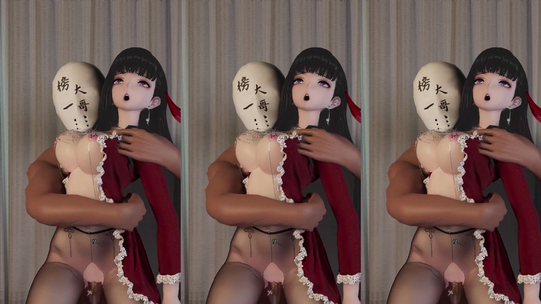 MikuMotion: Selena Phut Hon Ring Nipple Nail Black Silk Dancing Orgasm