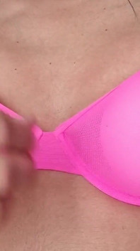 Różowy biustonosz Seethrough D Cup