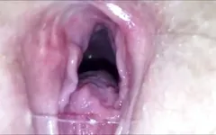 Watching my wife get used by huge dick shemale leaving her pussy gape lose