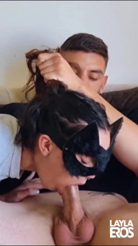 Layla Gives a Sloppy Deepthroat to a Big Cock