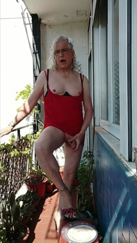 A Dirty Whore Playing on the Terrace