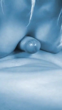 Hot blonde with huge tits masturbates infront of guy with big dick and fucks