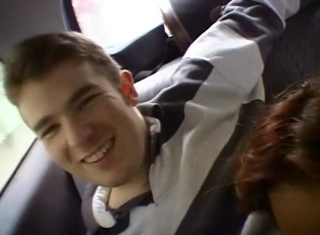 European Classics: Asian chick gets spitroasted in the back seat of the...