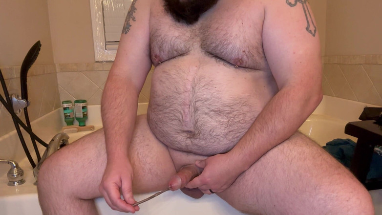 Chubby Freak: 3mm-4mmと5mm-6mmのHegarでピアスされたぽっちゃり男の音
