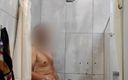 Yellow Blue: Male Jerk off in Gym Shower. Public Risky