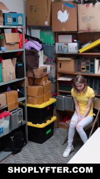 Tiny teen caught sneaking and stealing gets banged