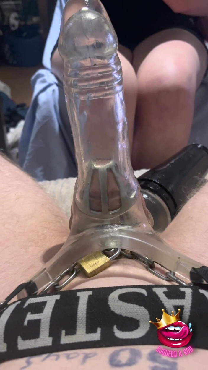 Mistress_BJQueen: 被关起来的鸡巴在鸡巴套里被挑逗并被拒绝