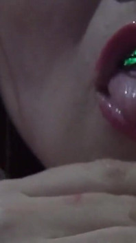 Amazing!! He Has Swallowed a Very Long Cord with Large Bright Green Lights in the Shape of Spiders.