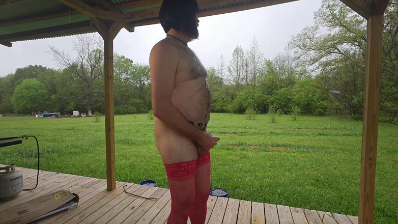 Jon Screcrow: Crossdresser Outside Masturbation Sessions