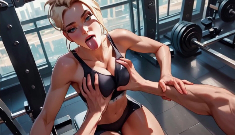 Horny van stevie: Blondynka z siłowni zostaje zerżnięta w siłowni Ai