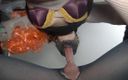 Foxy Sanie: Foxy Sanie cosplay Star-fire sotto il pompino POV e sborrata...