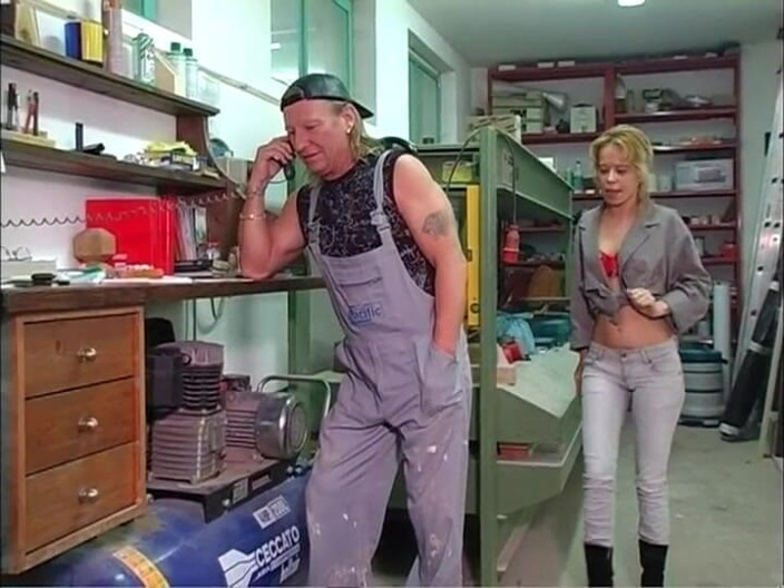 Videorama: Horny Fuck Pig in Red Lingerie Fucks a Craftsman in...
