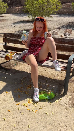 Sheryl X Sinclair: Trashing Fast Food in the Park While Smoking
